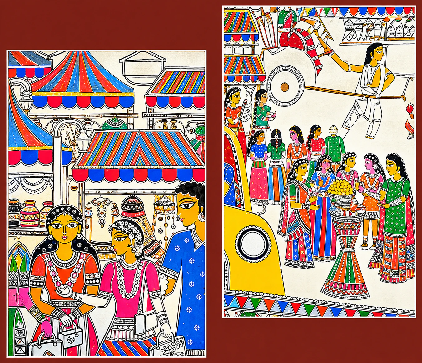 When India’s Folk Art Comes Alive in Durga Puja’s Canvas